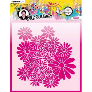 Studio Light Art By Marlene Bold & Bright Collection - Stencil - Daisies [ABM-BB-MASK64]