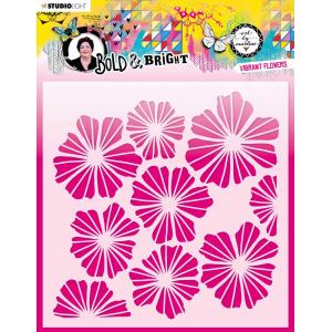 Studio Light Art By Marlene Bold & Bright Collection - Stencil - Vibrant Flowers [ABM-BB-MASK69]