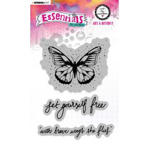 Studio Light Art By Marlene Essentials Cling Stamp Set - Just A Butterfly [ABM-ES-STAMP129]