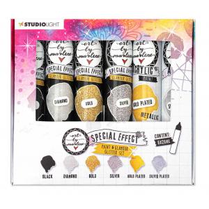 Studio Light Art By Marlene Essentials Special Effect Paint and Glamour Glitter Set [ABM-ES-ACP107]
