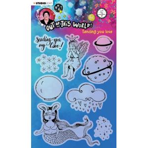 Studio Light Art By Marlene - Out Of This World Collection - Clear Stamp Set - Sending You Love [ABM-OOTW-STAMP72]