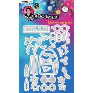 Studio Light Art By Marlene - Out Of This World Collection - Cutting & Embossing Die - Robot Mix & Match [ABM-OOTW-CD85]
