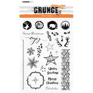 Studio Light Grunge Collection 5 Clear Stamp Set - Christmas / Winter Extras [SL-GR-STAMP106]