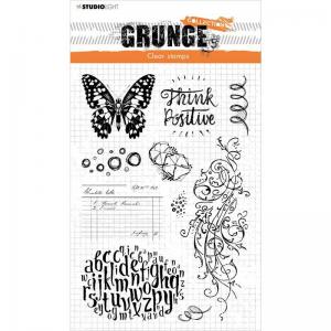 Studio Light Grunge Collection 5 Clear Stamp Set - Elements, Butterfly [SL-GR-STAMP207]
