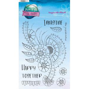 Studio Light Just Lou Mindful Moodling Collection Clear Stamp Set - Imagine the Florals [JL-MM-STAMP189]