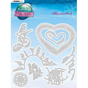 Studio Light Just Lou Mindful Moodling Collection Cutting & Embossing Die - Follow Your Heart [JL-MM-CD193]