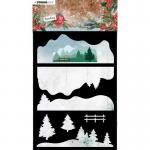 Studio Light Sending Joy Collection Stencil - Layered Winter Landscape [SL-SJ-MASK33]