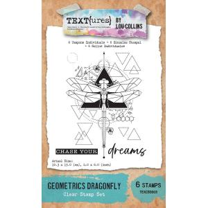 TEXT{ures} By Lou Collins Dragonfly Dreams Collection - Clear Stamp Set - Geometrics Dragonfly [TEXCS0003]