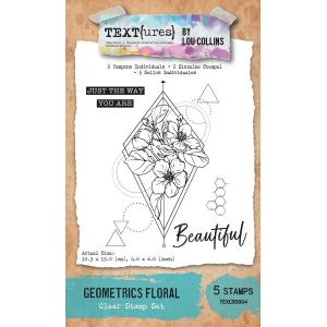 TEXT{ures} By Lou Collins Dragonfly Dreams Collection - Clear Stamp Set - Geometrics Floral [TEXCS0004]