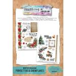 TEXT{ures} By Lou Collins Winter In Bloom Collection - Rub Ons - Poinsettias & Snowflakes [TEXRO0003]