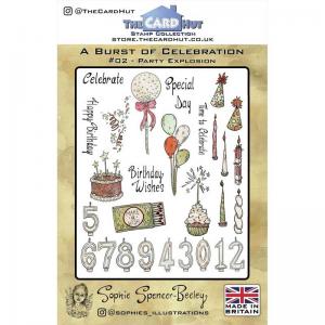 The Card Hut Clear Stamps Set - A Burst Of Celebration #02 - Party Explosion [SSB008]