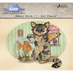 The Card Hut Clear Stamps Set - Crazy Cats 11 - Cat Fishin' [LRCC011]