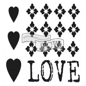 The Crafter's Workshop / Rebekah Meier 4" x 4" Template - SEE DESCRIPTION - Love Remnant [TCW2086]