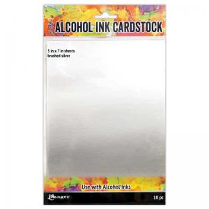 Tim Holtz Alcohol Ink Cardstock - Brushed Silver [TAC65494]