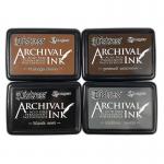Tim Holtz Distress Archival Ink Pad 4 Pack - Basics [AMPK77947]