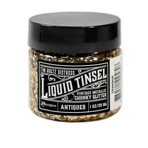 Tim Holtz Distress Liquid Tinsel 1oz Jar - Chunky Glitter - Antiqued [TDA95828]