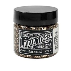 Tim Holtz Distress Liquid Tinsel 1oz Jar - Chunky Glitter - Tarnished [TDA95835]