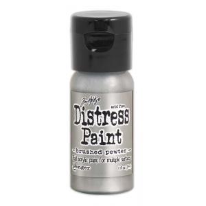 Tim Holtz Distress Paint - 1oz Flip Top Bottle - Brushed Pewter