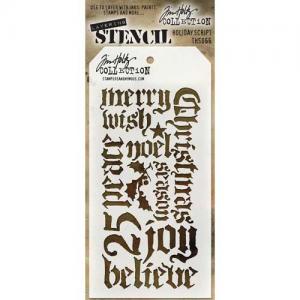 Tim Holtz Layering Stencil - Holiday Script [THS066]