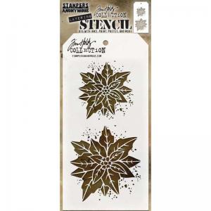 Tim Holtz Layering Stencil - Poinsettia Duo [THS153]