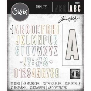 Tim Holtz Sizzix Thinlits - Alphanumeric Bulletin [666281]