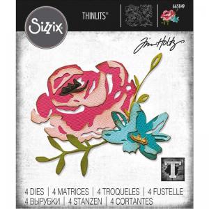Tim Holtz Sizzix Thinlits - Brushstroke Flowers #4 [665849]