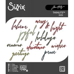 Tim Holtz Sizzix Thinlits - Handwritten Holidays [660979]