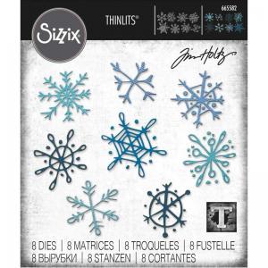 Tim Holtz Sizzix Thinlits - Scribbly Snowflakes [665582]