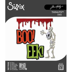 Tim Holtz Sizzix Vault Thinlits Dies - Frights & Bones [667237]
