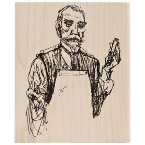Tim Holtz by Stampers Anonymous Wood Mounted Stamp - [V1-2191] Chemist
