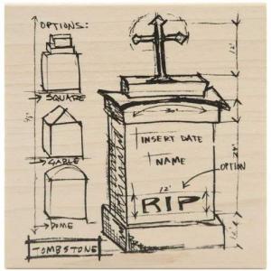 Tim Holtz by Stampers Anonymous Wood Mounted Stamp - [U2-1945] Tomb Sketch