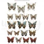 Uniquely Creative Cut-A-Part Sheet - Steampunk Graffiti Butterflies [UCSS139]