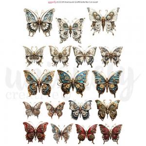 Uniquely Creative Cut-A-Part Sheet - Steampunk Graffiti Butterflies [UCSS139]