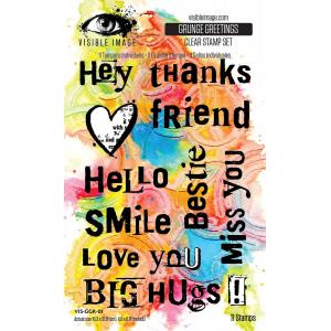 Visible Image Clear Stamp Set - Grunge Greetings [VIS-GGR-01]