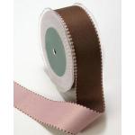 1 1/2" Grosgrain/Reversible Ribbon [WH32] - Brown/Pink