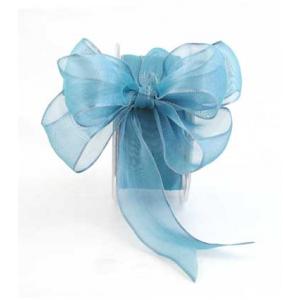 1.5" Metallic Organza Wired Ribbon - [Wide GC34-15] Light Blue