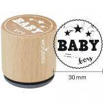 Woodies Mounted Rubber Stamp - Baby Boy [6007]