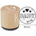 Woodies Mounted Rubber Stamp - Baby Girl [6008]