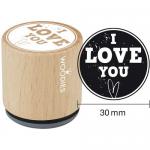 Woodies Mounted Rubber Stamp - I Love You [4004]