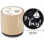 Woodies Mounted Rubber Stamp - It's A Boy [6002]