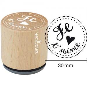 Woodies Mounted Rubber Stamp - Je T'aime [4003]