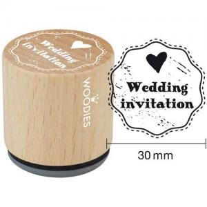 Woodies Mounted Rubber Stamp - Wedding Invitation [3005]