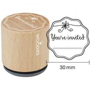 Woodies Mounted Rubber Stamp - You're Invited [2001]