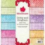 Woodware 8" x 8" Paper Pad - Dotty And Gingham [FRPP006]