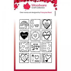 Woodware Craft Collection Clear Stamp - Love Squares [FRS895]