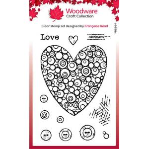 Woodware Craft Collection Clear Stamp Set - Bubble Heart [FRS964]