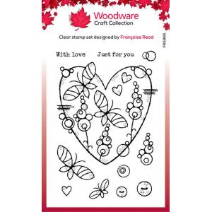 Woodware Craft Collection Clear Stamp Set - Butterfly Heart [FRS965]