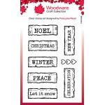 Woodware Craft Collection Clear Stamp Set - Christmas Junk Labels [FRM068]