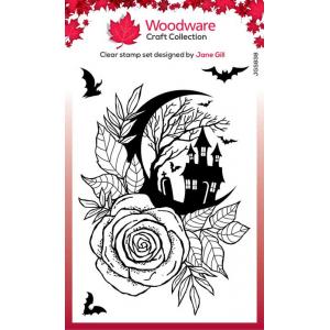 Woodware Craft Collection Clear Stamp Set - Moon & Rose [JGS838]