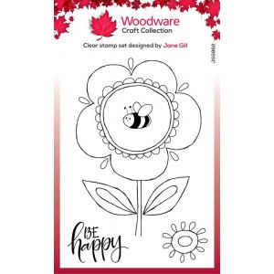Woodware Craft Collection Clear Stamp Set - Petal Doodles Be Happy [JGS862]